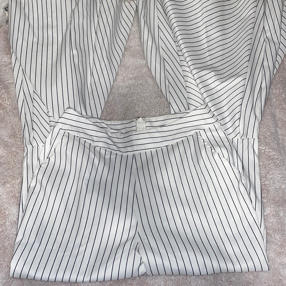 Pin Stripe Super Flare Trousers Size S